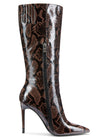 CASTAMERE Womens Knee High Boots High Heels Elegant Pointy Toe Stilettos Boot with Zipper 10CM Heel