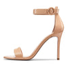 CASTAMERE Womens High Heels Sandals Buckle Ankle Strap Open Toe Basic 10CM Stilettos Sandal