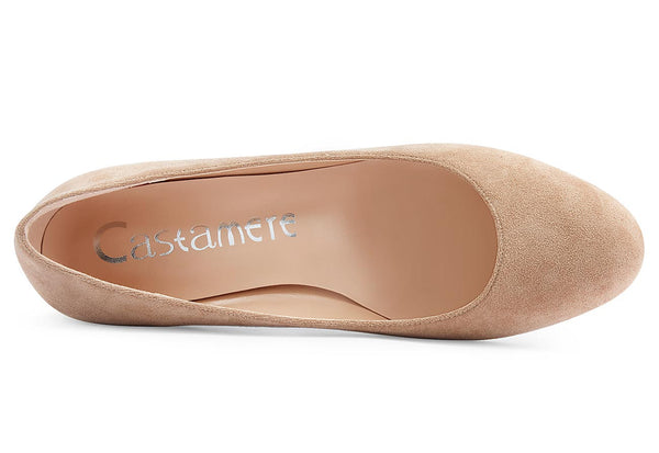 CASTAMERE Womens Chunky Block Heels Round-Toe Slip-on Mid-Heel Basic Pumps 5CM Heels