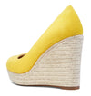 NobleOnly Womens High Heels Platform Wedge Pumps Comfortable Leather Lining Slip-on Office Suede Shoes 10CM Heel