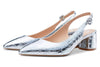 CASTAMERE Womens Chunky Block Heels Slingback Pumps Slip-on Pointy Toe 5CM Heel Sandals
