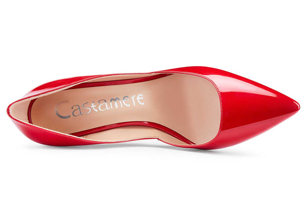 CASTAMERE Womens D'Orsay Slip On High Heels Pumps Elegant Pointy Toe Stilettos 10CM Heel Shoes