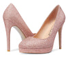 CASTAMERE Womens High Heels Platform Pumps Slip-on Stilettos 12CM Heel Office Dress Fashion Shoes