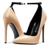 CASTAMERE Womens Sexy Ankle Strap High Heels Pumps Elegant Pointy Toe Stilettos 12CM Heel Shoes
