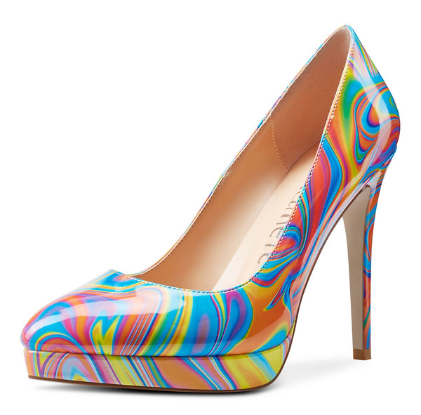 CASTAMERE Womens High Heels Platform Pumps Slip-on Stilettos 12CM Heel Office Dress Fashion Shoes