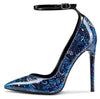 CASTAMERE Womens Sexy Ankle Strap High Heels Pumps Elegant Pointy Toe Stilettos 12CM Heel Shoes