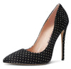 CASTAMERE Womens Sky High Heels Basic Pumps Pointed Toe Stilettos 12CM Heel Bling Shoes