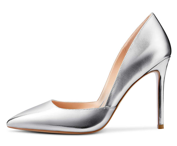 CASTAMERE Womens D'Orsay Slip On High Heels Pumps Elegant Pointy Toe Stilettos 10CM Heel Shoes