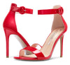 CASTAMERE Womens High Heels Sandals Buckle Ankle Strap Open Toe Basic 10CM Stilettos Sandal