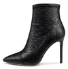 CASTAMERE Women's High Heel Ankle Boots Slip-on Pointed Toe Stretch Boot Stilettos Basic Classic Boots 10CM Heels