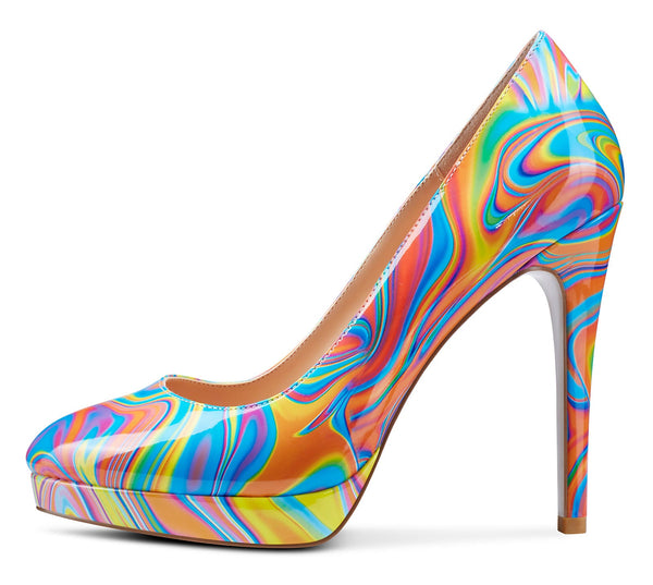CASTAMERE Womens High Heels Platform Pumps Slip-on Stilettos 12CM Heel Office Dress Fashion Shoes