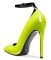 CASTAMERE Womens Sexy Ankle Strap High Heels Pumps Elegant Pointy Toe Stilettos 12CM Heel Shoes
