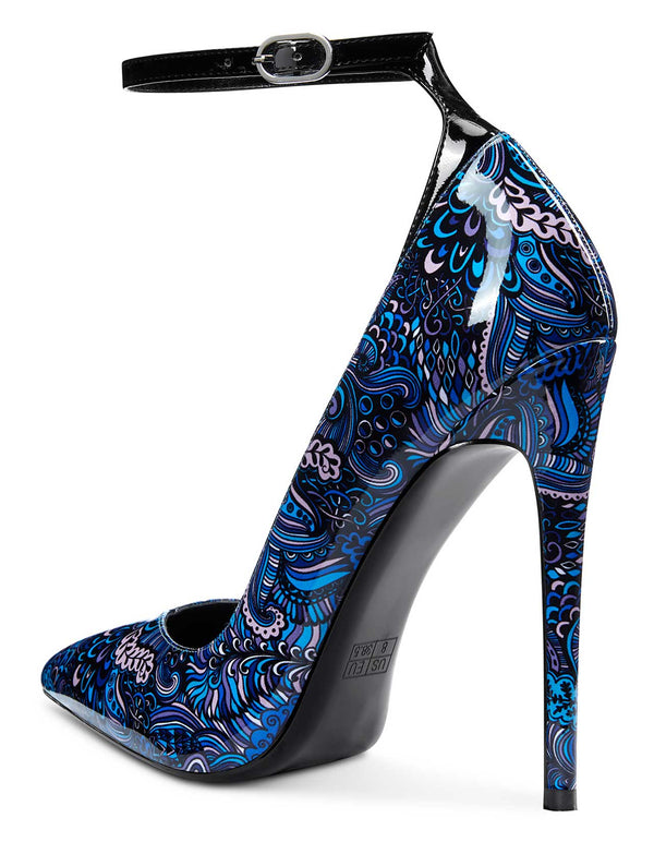 CASTAMERE Womens Sexy Ankle Strap High Heels Pumps Elegant Pointy Toe Stilettos 12CM Heel Shoes