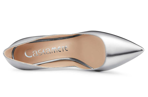 CASTAMERE Womens D'Orsay Slip On High Heels Pumps Elegant Pointy Toe Stilettos 10CM Heel Shoes