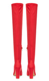 NobleOnly Women's High Heels Over Knee Boots Pointed-Toe Sexy Boot with Zipper Basic Office Boot 4" Chunky Heel Shoes