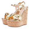 CASTAMERE Women's Sky High Wedge Heel Sandals Ankle-Strap Open-Toe High Heels Sandal Bowknot Party Dress 6Inch Heel Shoes