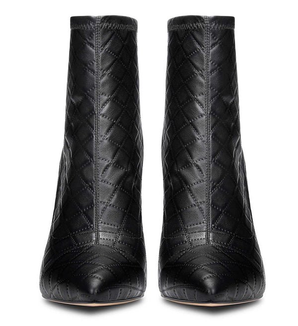 CASTAMERE Women's High Heel Ankle Boots Slip-on Pointed Toe Stretch Boot Stilettos Basic Classic Boots 10CM Heels