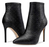 CASTAMERE Women's High Heel Ankle Boots Slip-on Pointed Toe Stretch Boot Stilettos Basic Classic Boots 10CM Heels