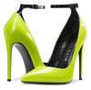 CASTAMERE Womens Sexy Ankle Strap High Heels Pumps Elegant Pointy Toe Stilettos 12CM Heel Shoes