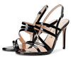 CASTAMERE Women High Heels Roman Sandals Slingback Stiletto Thin Heel Ankle Straps 10CM Shoes