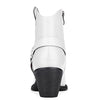 Aachcol Women Ankle Boots Short Bootie Square Toe Low Kitten Chunky Block Heel Western Cowboy Cowgirl Matte Zipper Dress Shoes White 2.5 Inch