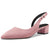 DearOnly Womens Pumps Pointed Toe d-Orsay Kitten Low Block Chunky Heel Slingback Suede Dress Shoes Pink 1.5 Inch