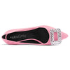 NobleOnly Women Kitten Mid Heel Pointed Toe Slip-on Pumps Rhinestone Crystal Glitter Wedding Party Dress Shoes 2.0 Inches Heels Pink