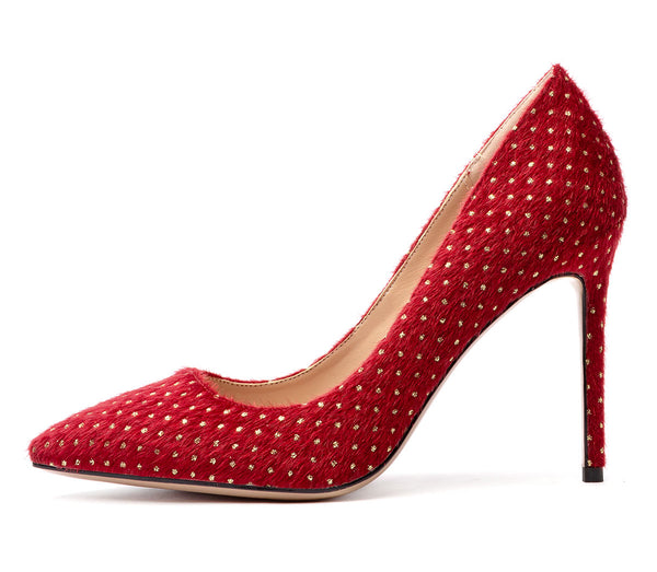 CASTAMERE Womens Basic High Heels Pumps Slip On Pointy Toe Stilettos 10CM Heel