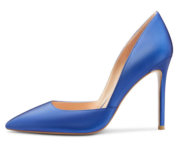 CASTAMERE Womens D'Orsay Slip On High Heels Pumps Elegant Pointy Toe Stilettos 10CM Heel Shoes