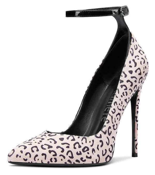 CASTAMERE Womens Sexy Ankle Strap High Heels Pumps Elegant Pointy Toe Stilettos 12CM Heel Shoes