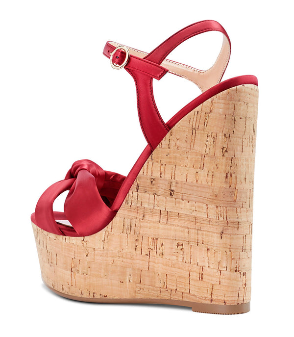 CASTAMERE Women's Sky High Wedge Heel Sandals Ankle-Strap Open-Toe High Heels Sandal Bowknot Party Dress 6Inch Heel Shoes