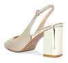 NobleOnly Womens Slingback Chunky Heels Pumps Comfortable Leather Square-Toe Block Mid-Heels Office Classic Fashion Shoes 7.5 cm Heel
