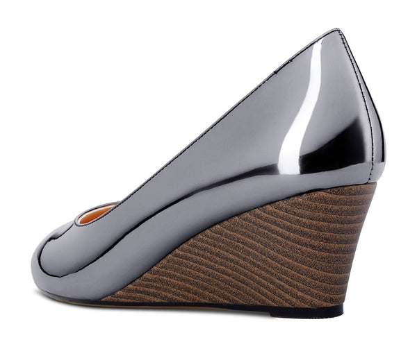 Castamere Womens Wedge Heels Pumps Comfort Slip-on Round-Toe Basic Pump 2Inch Mid-Heel