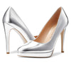 CASTAMERE Womens High Heels Platform Pumps Slip-on Stilettos 12CM Heel Office Dress Patent Shoes