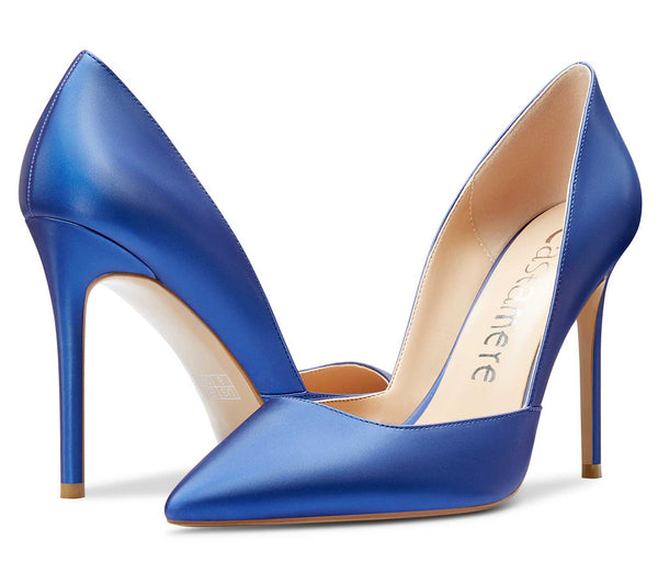 CASTAMERE Womens D'Orsay Slip On High Heels Pumps Elegant Pointy Toe Stilettos 10CM Heel Shoes