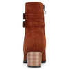 DearOnly Womens Short Bootie Ankle Boots Mid Calf Pointed Toe Block Chunky High Heel Suede Dress Shoes Vintage Classic Zipper Dark Brown 2 Inch