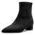 Castamere Women Chunky Block Low Heel Close Pointed Toe Ankle Boots Short Bootie Slip-on Zipper 1.4 Inches Heels Classic Cute Shoes Black