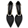Aachcol Women Sexy Ankle Strap Stiletto High Heel Pumps Pointed Toe Dress Shoes Party Wedding Suede Black 3 Inch