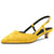 DearOnly Womens Slingback Pumps Low Kitten Heel Closed Pointed Toe Suede Dress Shoes Cute Sandals Bridal Wedding Shopping Yellow 1.5 Inch