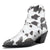 Aachcol Women Ankle Boots Short Bootie Square Toe Low Kitten Chunky Block Heel Western Cowboy Cowgirl Matte Zipper Dress Shoes Multicolor 2.5 Inch