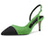 Castamere Women Pointed Toe Slip-on Slingback Sandals Mid Stiletto Heel Classic 2.6 Inches Heels Green