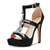Aachcol Women Platform Stiletto High Heel Roman Sandals Ankle Strap Slingback Round Peep Open Toe Dress Shoes Office Party Wedding Satin 5 Inch, Black