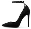 CASTAMERE Womens Sexy Ankle Strap High Heels Pumps Elegant Pointy Toe Stilettos 12CM Heel Shoes