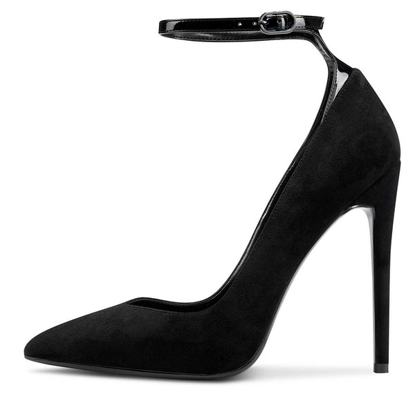 CASTAMERE Womens Sexy Ankle Strap High Heels Pumps Elegant Pointy Toe Stilettos 12CM Heel Shoes
