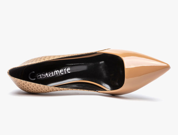 CASTAMERE Womens Leather Lining High Heels Pumps Pointed Toe Slip-on 10CM Shoes