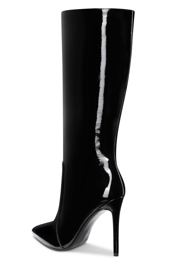 CASTAMERE Womens Knee High Boots High Heels Elegant Pointy Toe Stilettos Boot with Zipper 10CM Heel