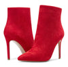 CASTAMERE Womens High Heel Ankle Boots Pointed Toe Slip-on Buckle Stiletto Boot 10CM Heels