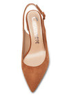 CASTAMERE Womens Chunky Block Heels Slingback Pumps Slip-on Pointy Toe 5CM Heel Sandals