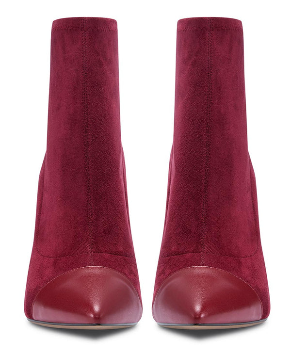 CASTAMERE Women's High Heel Ankle Boots Slip-on Pointed Toe Stretch Boot Stilettos Classic PU-Suede Boots 10CM Heels