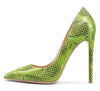 CASTAMERE Womens Sky High Heels Basic Pumps Pointed Toe Stilettos 12CM Heel Snake Shoes